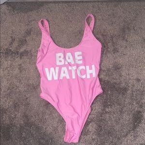 Pink “Bae Watch” One piece